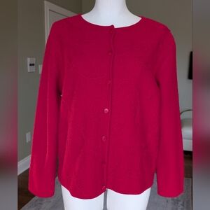 Vintage Tabi Women’s Red Wool Cardigan Cottagecore Sweater Embroidered Size S